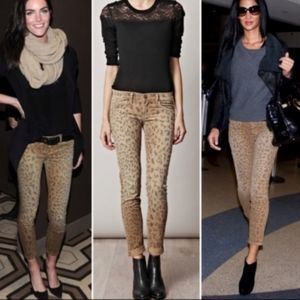 Current Elliott leopard skinny jeans